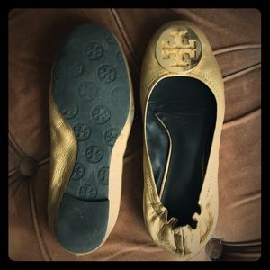 Gold Tory Burch flats